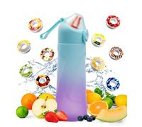 Air Scented Water Bottle with 10 Flavour Pods,700ml BPA Free Sport Starter Up Drinking Tritan Bottle,0 Sugar Calorie Flavoured Bottle for Cycling,Fitness,School,Hiking,Climbing(Gradient Blue)