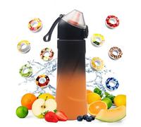 Air Scented Water Bottle with 10 Flavour Pods,700ml BPA Free Sport Starter Up Drinking Tritan Bottle,0 Sugar Calorie Flavoured Bottle for Cycling,Fitness,School,Hiking,Climbing(Black&Orange)