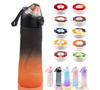 Air Scented Water Bottle with 10 Flavour Pods,700ml BPA Free Sport Starter Up Kids Drinking Tritan Bottle,0 Sugar Calorie Flavoured Bottle for Cycling,Fitness,School,Hiking,Climbing(Black&Orange)