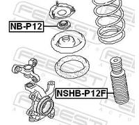 Air shock absorber cover Front Axle NSHB-P12F FEBEST for NISSAN PRIMERA