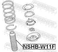 Air shock absorber cover Front Axle NSHB-W11F FEBEST