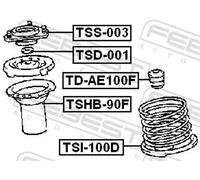 Febest Front Shock Absorber Cover TSHB-90F - Protective Cap/Bellow - Fits Toyota Corolla SED/CP