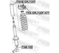 Air shock absorber cover Front Axle TSHB-GRJ120F FEBEST for TOYOTA CROWN