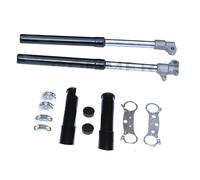 Air Shock Absorbers Struts 550mm Front Fork Shocker Absorber Upper Lower Connecting Plate Kit For 49cc 2 Stroke Pocket Bike Mini Moto Moped Motocross Parts(Black Set A)