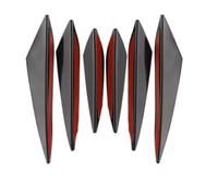 Air Side Vent Trim Front Bumper Lip Decoration Diffuser Splitter Fins Body Spoiler Canards Valence Chin Car Tuning Canard Decor Air Wing Cover Trim(6PCS Black)