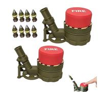 Air Slam Mortar Launcher, Mortar Launcher Play Set, Press Launch Toy Over 20ft High with Target & 4 Soft Projectiles, Outdoor Jump Rocket Game for Backyard Battle, Gift for Boys, Girls & Adults (2PCS)
