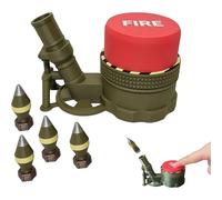 Air Slam Mortar Launcher, No Battery Needed Press Type Launcher, Fun Outdoor Activity Over 20ft/6m High Includes Transmitte, Target & 4 Projectiles, Play Set with Soft Safe Projectiles (1PC)