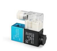 Air Solenoid Valves 2V025-08 2 Position 2 Port 1/4" Normally Closed Pneumatic Solenoid Valve 12V 24V 110V 220V Volt(DC12V,With-8mm-Fitting)