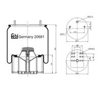 Air Spring Inc Plastic Piston Fits Bergische Achsen OE 542943410 Febi 20681