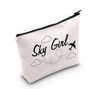 Air Stewardess Gift Sky Girl Makeup Bag Flight Attendant Cosmetic Bag Stewardess Aviation Gift Flight School Student Graduation Gift (Sky Girl)