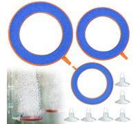 Air Stone, Aquarium Bubble Stone, 7.5/10/12.5cm Round Disk Air Stone, Diffuser Plate Round Fish Tank Bubbler With 6pcs Suction Cups Fish Tank Oxygen Stone Disc Bubble Diffuser Bubble Release Tool