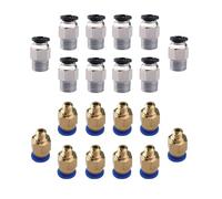 Air Straight Quick Fitting, CESFONJER 20Pcs Straight Quick In Fitting Kit include PC4-M6 Pneumatic Quick Connector, PC4-M10 Pneumatic Push to Fitting, for Extruder 3D Printer Push Fitting Connector