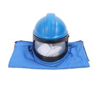 Air Supplied Safety Sandblast Helmet with Sandblasting Helmet with Air Supply, Crush & Abrasion Resistant, Wide Viewing, Lightweight, Sleeveless Suit, Adjustable Air Intake,