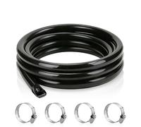 【Air-Supported Packaging】1 Inch ID x 25ft PVC Hose - Ends Sealed to Prevent Kinks & Damage. For Water, Air, Fuel Transfer, Industrial Use. Includes 4 Stainless Steel Hose Clamps