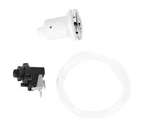 Air Switch Kit, Automatic 250V On Off Push Garbage Disposal Button with Air Pipe Stainless Steel Garbage Disposal Button for Spa Pool (30mm)