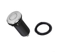 Air Switch Push Button Toilet Flush Replacement Metal Pneumatic Switch Black Compatible With Standard Toilet Valves