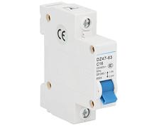 Air switches 1P Circuit Breaker 16A Miniature Circuit Breaker PA66 Short Circuit Protector 230V 400V Mini Circuit Breaker Breaking Capacity 6000A DIN Rail Mount