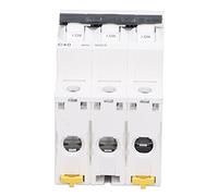 Air switches 3P Circuit Breaker, Low Voltage Protection Switch High Temperature Resistant Bistable Locking Clip 400V 50/60Hz DIN Rail Mount for Building Lighting System (Color : #4)