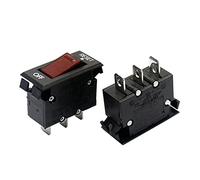 Air switches Circuit Breaker SS-001 Illuminated red Rocker Switch Thermal Overload Protector Circuit Breaker with Light (Size : 10A)