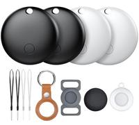 Air Tag - 4 Pack, Bluetooth Tracker Children Compatible with Apple Where is? Only for iOS, 4 Different Cases, Replaceable Battery, Water-Repellent, Tracker for Cat, Bike, Children, Car, Hunt