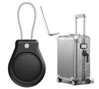 Air tag Holder, Air Tag with Wire Cable Waterproof Secure Air tags Case Scratch-Resistant Air Tag Cover Itag Protective Keychain With Carabiner Accessories For Keys Dog Collar Luggage, Black