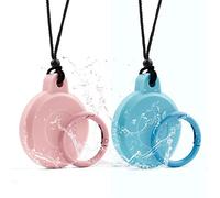 Air-tag Holder Waterproof,Air-tag Necklace,Air-tag Keychain,Air-tag Case,Screw Full Cover Protective Air-tag Hidden GPS Tracker,Air-tag for Kids,Elderly,Pet,Clothing.(Ocean Blue&Galaxy Pink)
