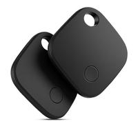 Air Tag Tracker Smart Bluetooth Item Finder - 2 Pack, Compatible with Apple Find My (iOS Only) IP67 Waterproof, Replaceable Battery, Suitable for Luggage, Bags, Wallets, Keys Tracking Tag, Black