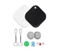 Air Tags-2 Pack Tracker Tag Work with Apple Find My (iOS Only), Loud Sound, Replaceable Battery, Item Finder for Keys/Luggage/Backpack/Suitcase/Wallet, Black&White