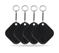 Air Tags-4 Pack, Bluetooth Luggage Tracker Work with Apple Find My (iOS Only, Not for Android), Replaceable Battery, Item Finder for Keys/Backpack/Suitcase/Wallet, Black