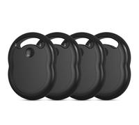 Air Tags-4 Pack, Key Finder Works with Apple Find My(iOS only), Replaceable Battery, Apple Tag, Bluetooth Locator for Luggage, Cars, Bags, [Apple MFI Certified] Black-4 Pack