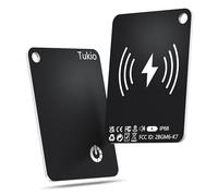 Air Tags (Black) 2 Pack, Smart Tracker Card Compatible With Apple Find My (iOS only), Bluetooth Tracker With Wireless Charging, IP68 Waterproof Wallet Finder, Item Finder with key ring/nylon lanyard.