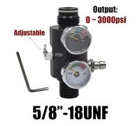 Air Tank Cylinder Regulator Design Dual Gauges Air Valve Fill Station Adjustable Output Pressure Aquarium Accessories(5-8 18UNF)