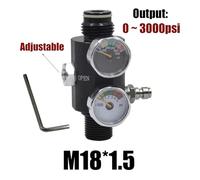 Air Tank Cylinder Regulator Design Dual Gauges Air Valve Fill Station Adjustable Output Pressure Aquarium Accessories(M18x1.5)