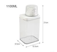 Air-Tight Plastic Storage Box for Laundry Detergent, Dish Soap & Powder - 700/1100/1500/1900 mL Stackable Home Organization Container with Measuring Cup and Pou(1100ml)
