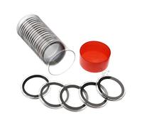Air-Tite Coin Holder Storage Container & Black Ring 39mm Capsules For 1oz Silver Copper Rounds And Casino Chips