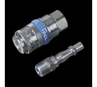 Sealey AC61 Air Tool Coupling Kit 2Pc 1/4inBsp