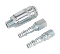 Air Tool Coupling Kit 3pc 1/4"BSP - Sealey AC60 New