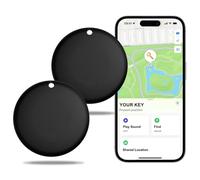 Air Tracker Tag-2 Pack Air-Tag Tracker Bluetooth Item Finder, Compatible with Apple Find My APP (iOS Only) IP67 Waterproof Replaceable Battery for Luggage Keys Suitcases Pets(Black)