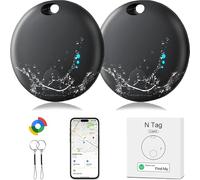 Air Tracker Tag 2 Pack, Item Key Finder Compatible with Find My APP (iOS Only), Smart Bluetooth Tracker for Luggage Suitcases Kids Pet Dog Cat, Replaceable Battery IP67 Waterproof Tracking Tag Device