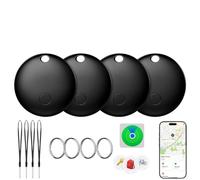 Air Tracker Tag - 4 Pack, Bluetooth Tracker Children Compatible with Apple Where is? Only for iOS, Replaceable Battery, Water-Repellent, Tracker for Cat, Bike, Children, Car, Hunt