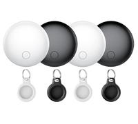 Air Tracker Tag-4 Pack, Item Finder Works with Find My App (iOS Only), Luggage Tracker for Bags, Keys, Wallets, Replaceable Batteries Last 1 Year, 100dB Loud Beep, IP67 Waterproof with Holder Keychain