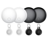 Air Tracker Tag-4 Pack, Round tag Item Finder Works with Find My App (iOS Only), Luggage Tracker for Keys, Bags, Wallets, Replaceable Batteries, 100dB Loud Beep, Worldwide Tracking, IP67 Waterproof