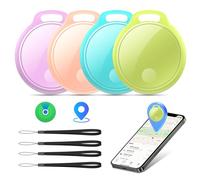 Air Tracker Tag 4-Pack: Tracker Item Finder For Apple Find My APP (iOS Only), 120dB Alarm Volume, Replaceable Battery, IP68 Waterproof, For Locate Keys, Luggage, Handbags, Wallets, Includes Lanyard.