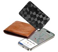 Air Tracker Tag Wallet Tracker Card,IP67 Waterproof Rechargeable Smartcard Work with Apple Find My, Keys Finder and Item Locator for Passport, Bags, Laptop, Black, iOS only