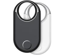 Air Tracker Tags 2 Pack | Black and White, 2025 New Bluetooth Tracker Item Finder Work with Apple Find My (iOS Only), Smart tags for Luggage/Key/Wallet, Multi-functional tracking, Replaceable Battery.