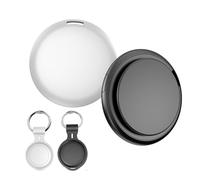 Air Tracker Tags-2 Pack, Item Finder For Keys,Luggage,Item Locator Compatible With Apple (IOS Only) Replaceable Battery, IP67 Waterproof Smart Tracker with Keychain (Black&White)