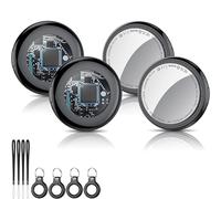 Air Tracker Tags-4 Pack, Bluetooth Item Finder Compatible with Apple Find My APP (iOS Only), 100dB Beep, Smart Tag Replaceable Battery, air tag and Locator for Keys/Luggage/Bags/Wallets etc., Black