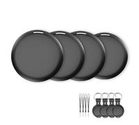 Air Tracker Tags-4 Pack, Item Finder For Keys,Luggage,Item Locator Compatible With Apple (IOS Only) Replaceable Battery, IP67 Waterproof Smart Tracker with Keychain (4Black)
