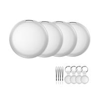 Air Tracker Tags-4 Pack, Item Finder For Keys,Luggage,Item Locator Compatible With Apple (IOS Only) Replaceable Battery, IP67 Waterproof Smart Tracker with Keychain (4White)