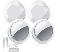 Air Tracker Tags-4 Pack White | Bluetooth Tracker Work with Apple Find My (iOS Only), Smart Tag with Protective Case/Keychain/Lanyard, Item Finder for Luggage/Key/Suitcase, Up to 100dB